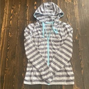 Lukka Active Hooded Gray striped Women's Jacket - NWT -  Size Large